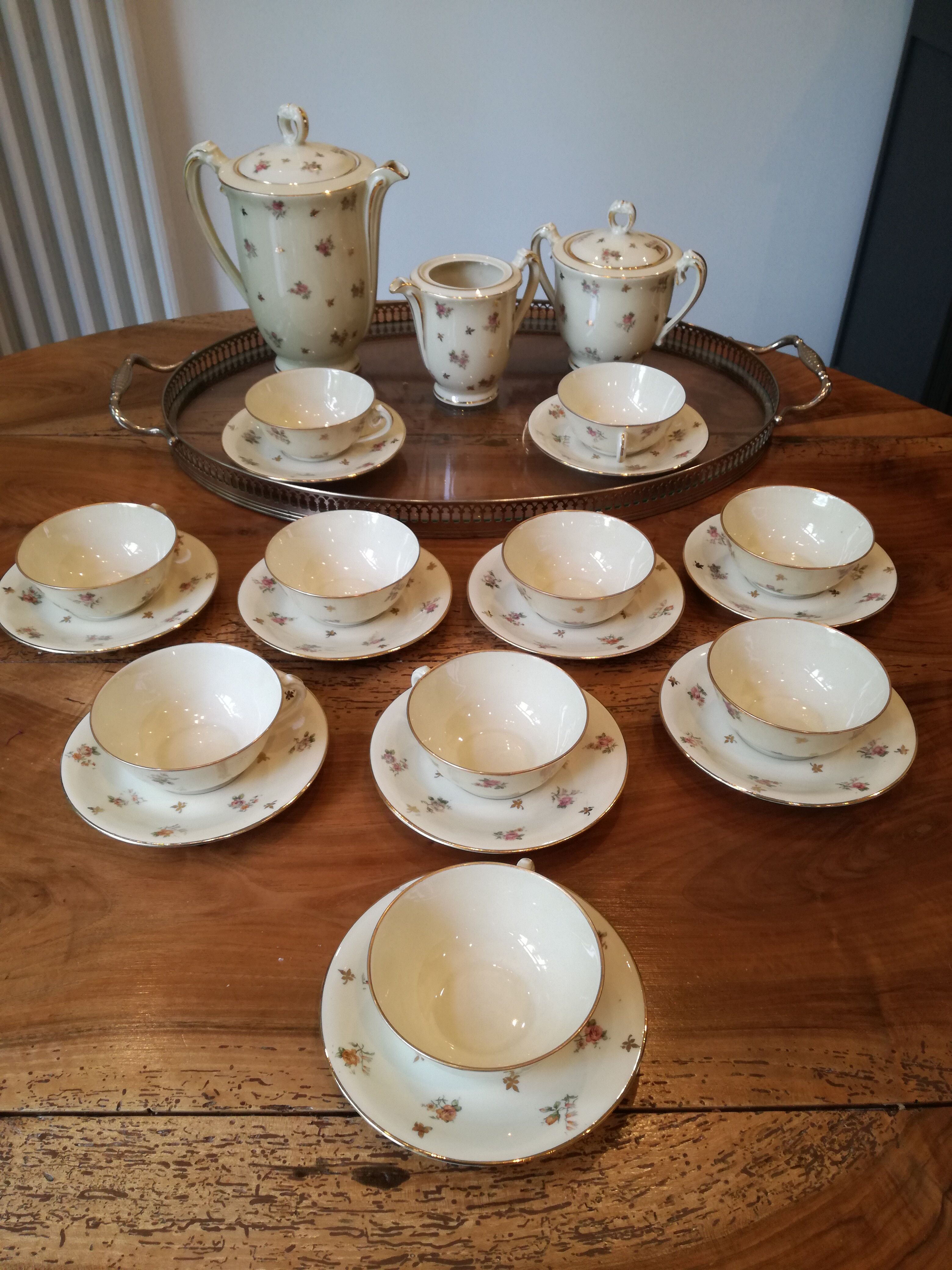 Tea service café art deco Limoges 1925