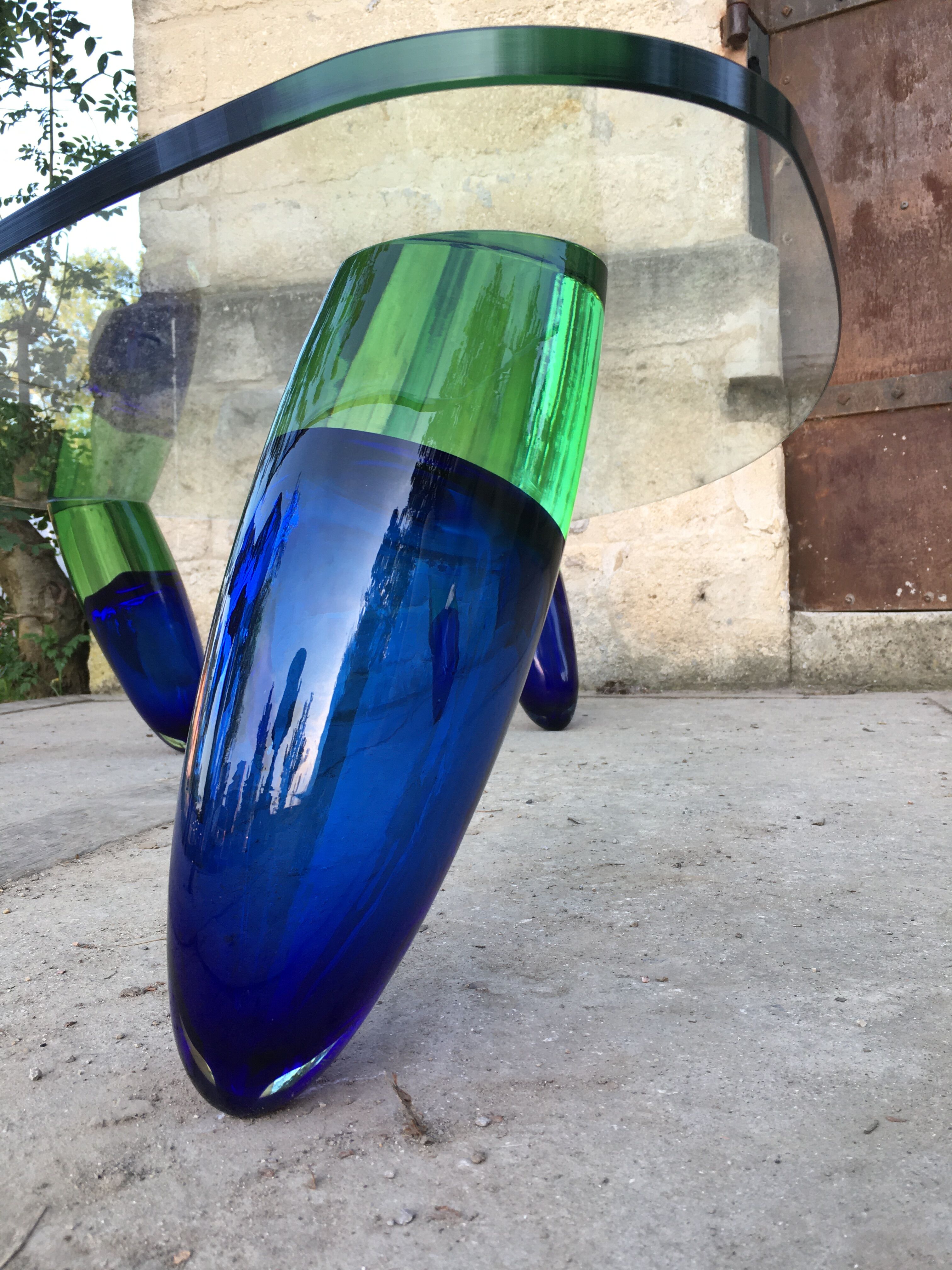 Murano glass coffee table design Maurice Barilone