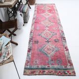 3x11 soft pink retro vintage runner rug, 89x334cm