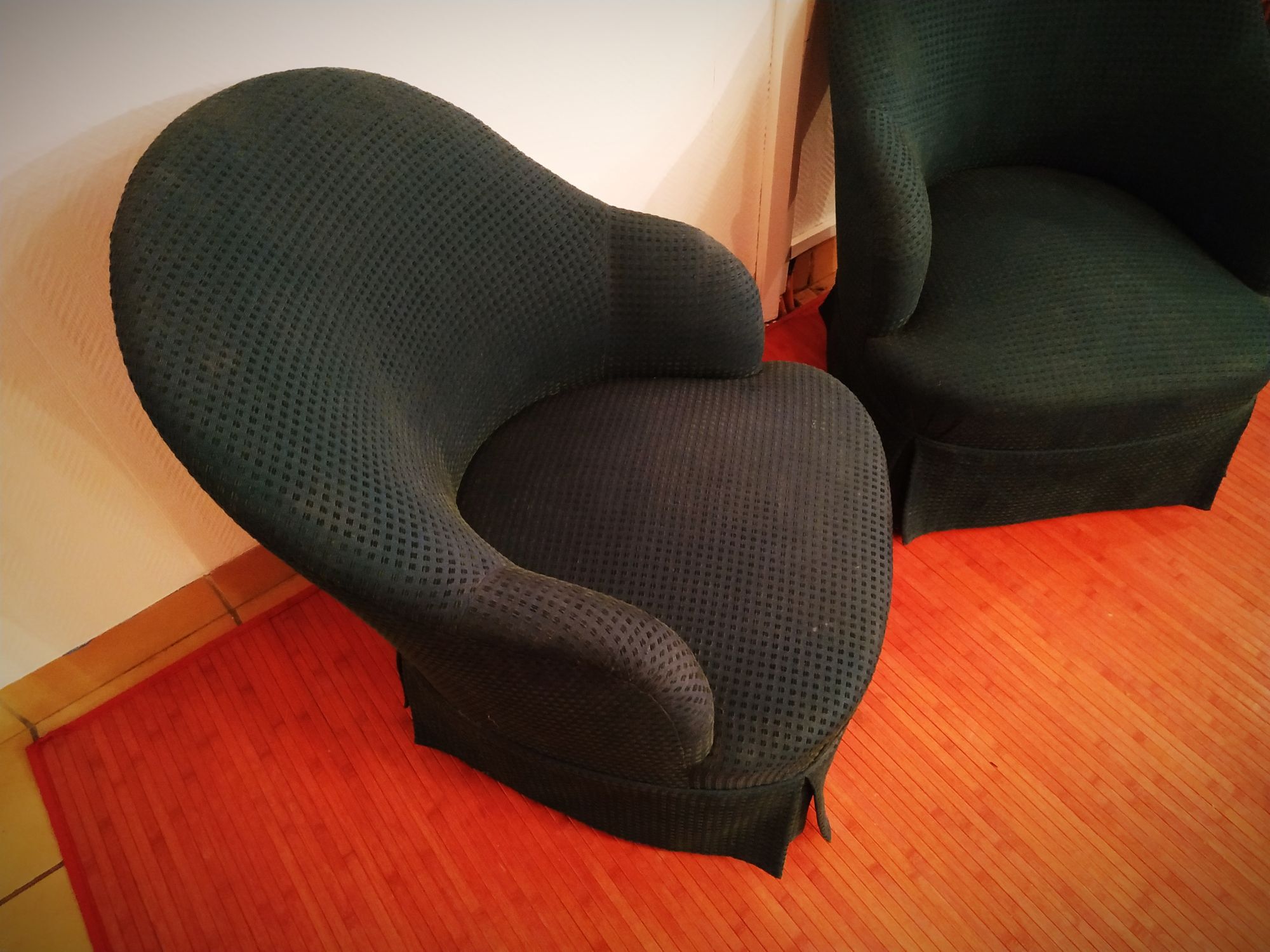 Pair of toadstool armchairs