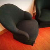 Paire de fauteuils crapaud
