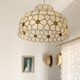 Vintage XXL pendant light in mother-of-pearl and brass