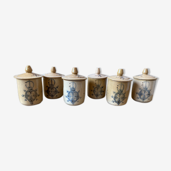 Lot de 6 pots en terre cuite émaillée Poterie marocaine