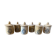 Lot of 6 enamelled terracotta pots - Moroccan pottery