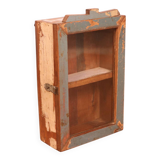Original polychrome Burmese teak wall display case