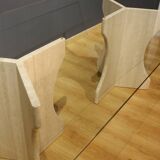 Travertine and glass dining table