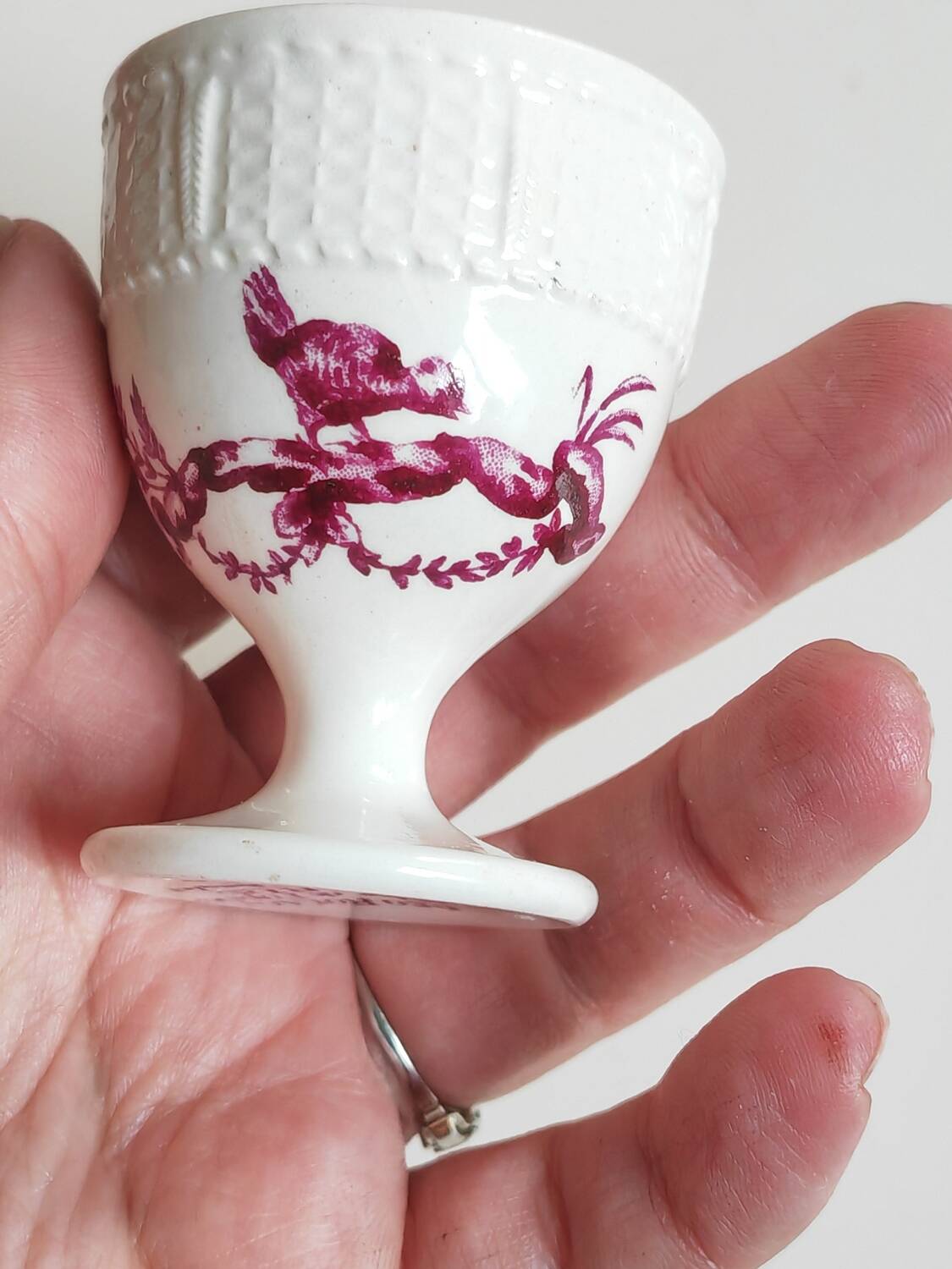 Antique iron earth egg cup