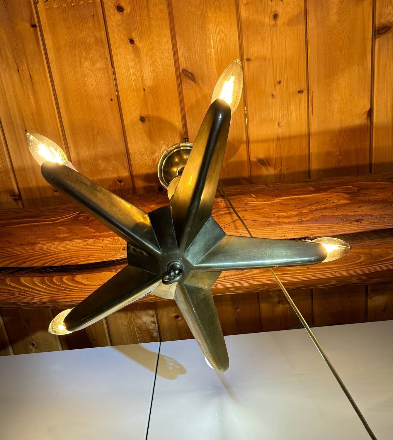 Mid-20th century star-shaped chandelier