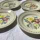 6 assiettes dessert faïence crème fleurs