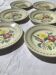 6 assiettes dessert faïence crème fleurs