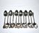 Set of 12 ercuis soup spoons in silver metal - marly rocaille decoration 20.5cm