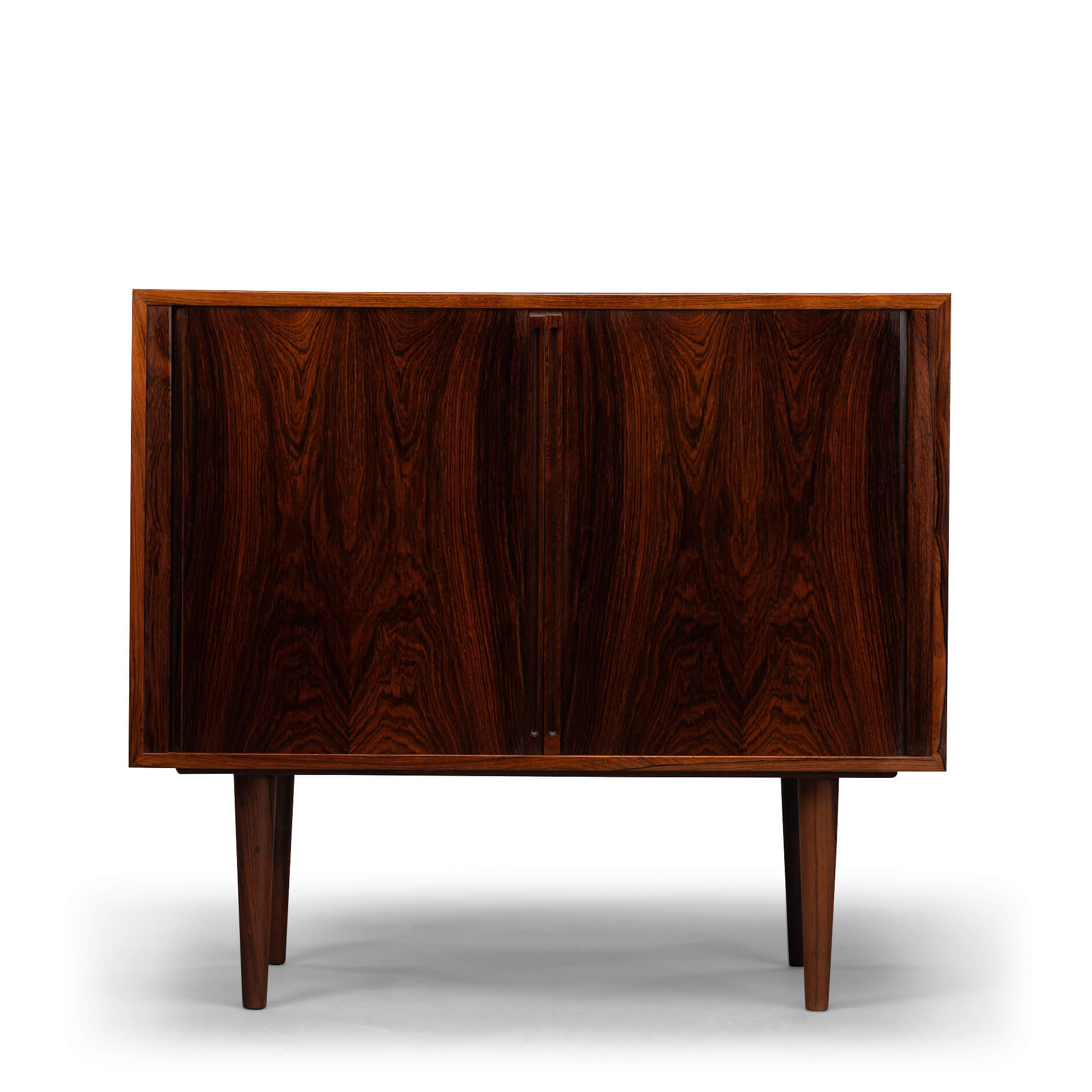 Danish Design Rosewood small chest for LP's with tambour doors, 1960s