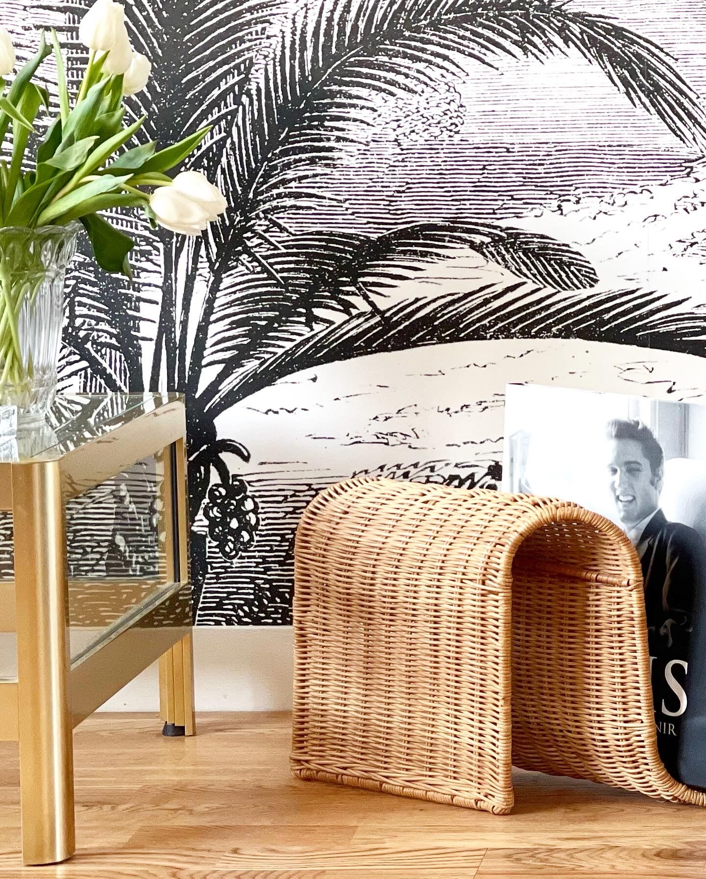 Rattan magazine holder 1970