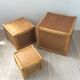 Trio of vintage tables in canning and rattan