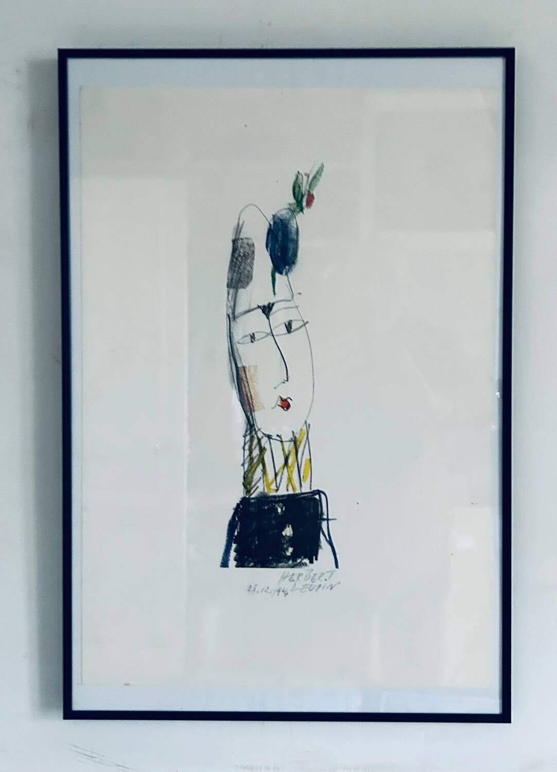 Lithographie originale « Clown Blanc » d'Herbert Leupin, 1964