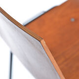 Bended teak plywood stacking chairs on metal construction, Germany, 1960s