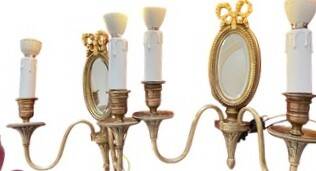 Pair of mirror wall lights in bronze - Maison Lucien Gau, Paris