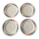 Lot de 4 assiettes à dessert Tulowice – Céramique vintage polonaise fl