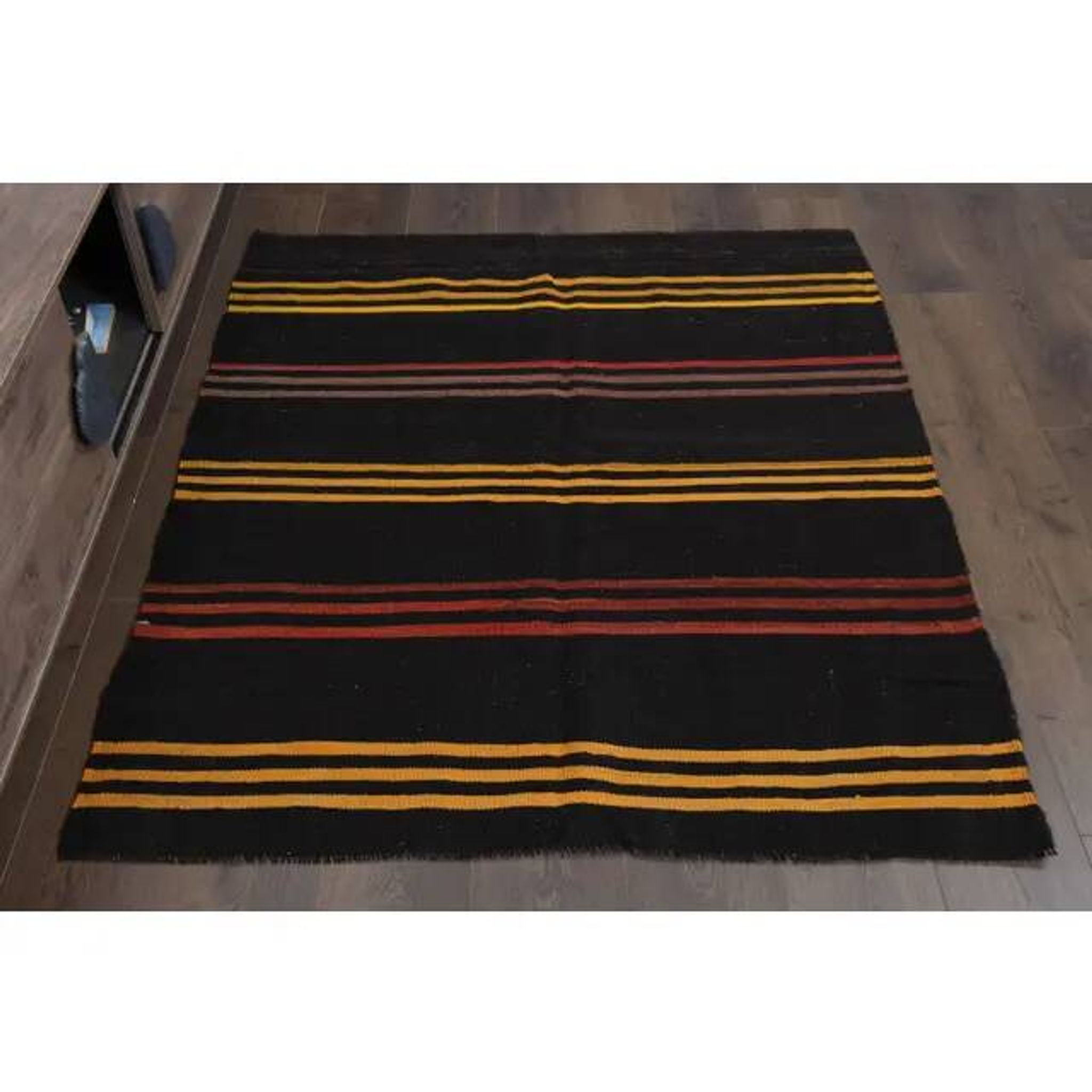 Vintage Turkish Oushak Handmade Wool Cotton Brown Area Rug 128x146