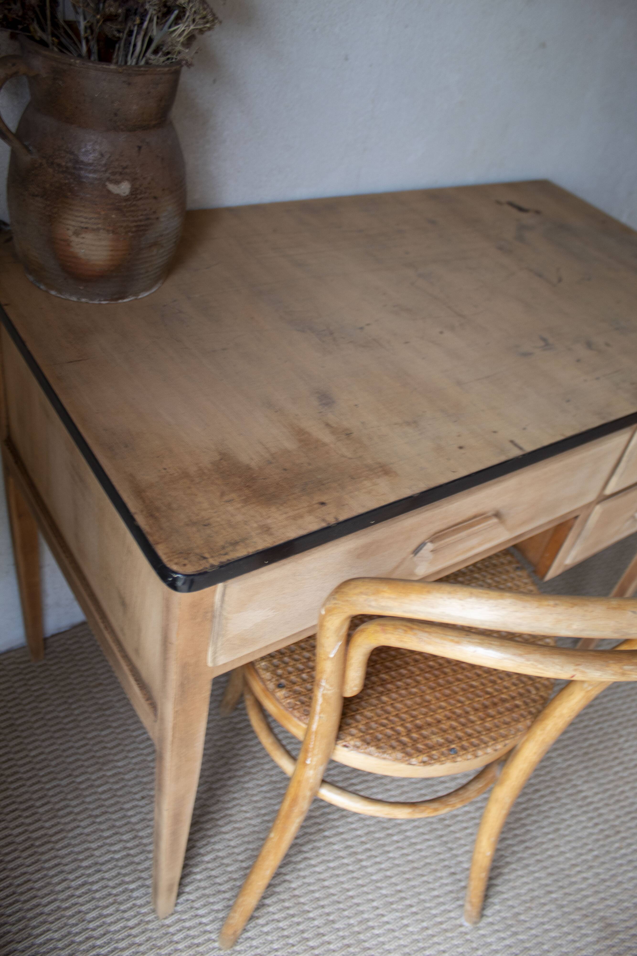 light wood Scandinavian antique desk