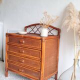 Rattan chest of drawers from the 1970s.