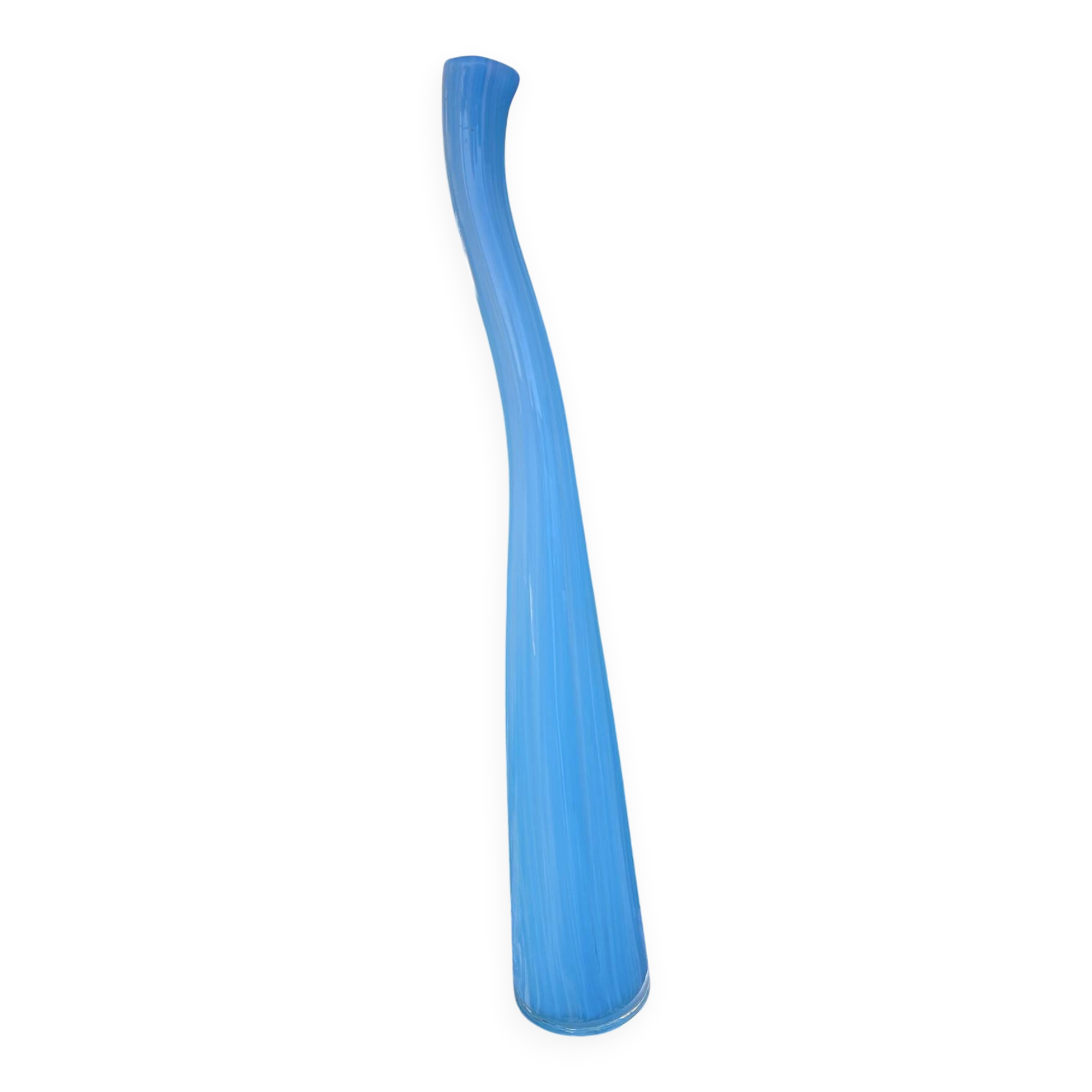Large Murano vase in turquoise glass – 53 cm – Vintage