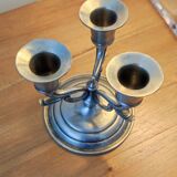 Candle holder three pewter lights
