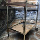 Golden rolling desserte vintage mirror trays