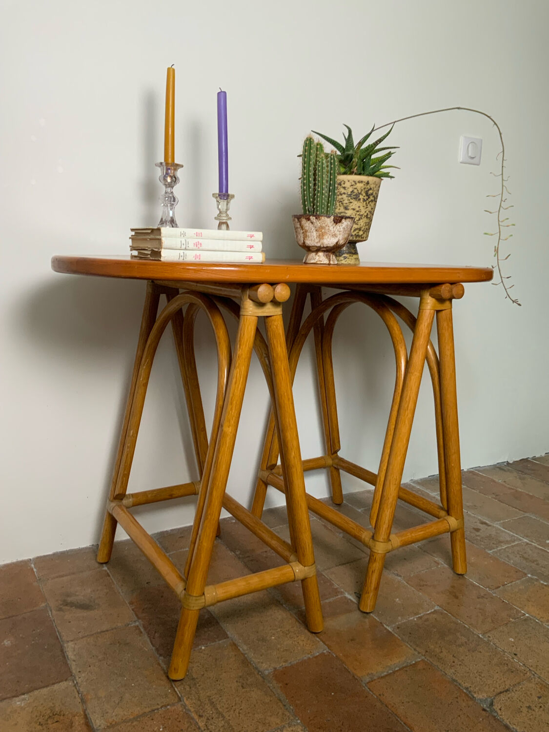 Console en rotin 70’