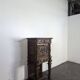 Renaissance-style cabinet in solid oak decorated with chimeras and caryatids