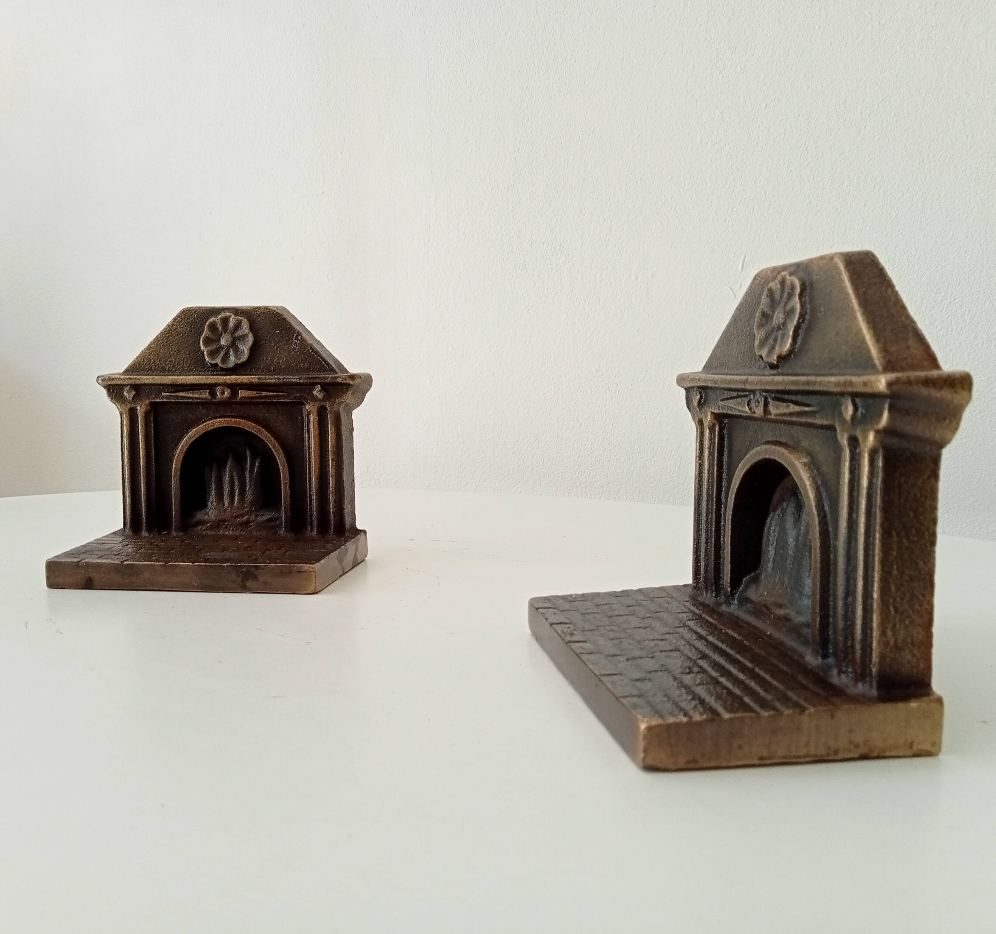 Paire de serres livres en bronze art déco années 1920