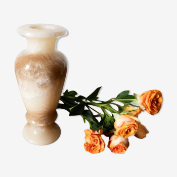 Vase soliflore en onyx vintage