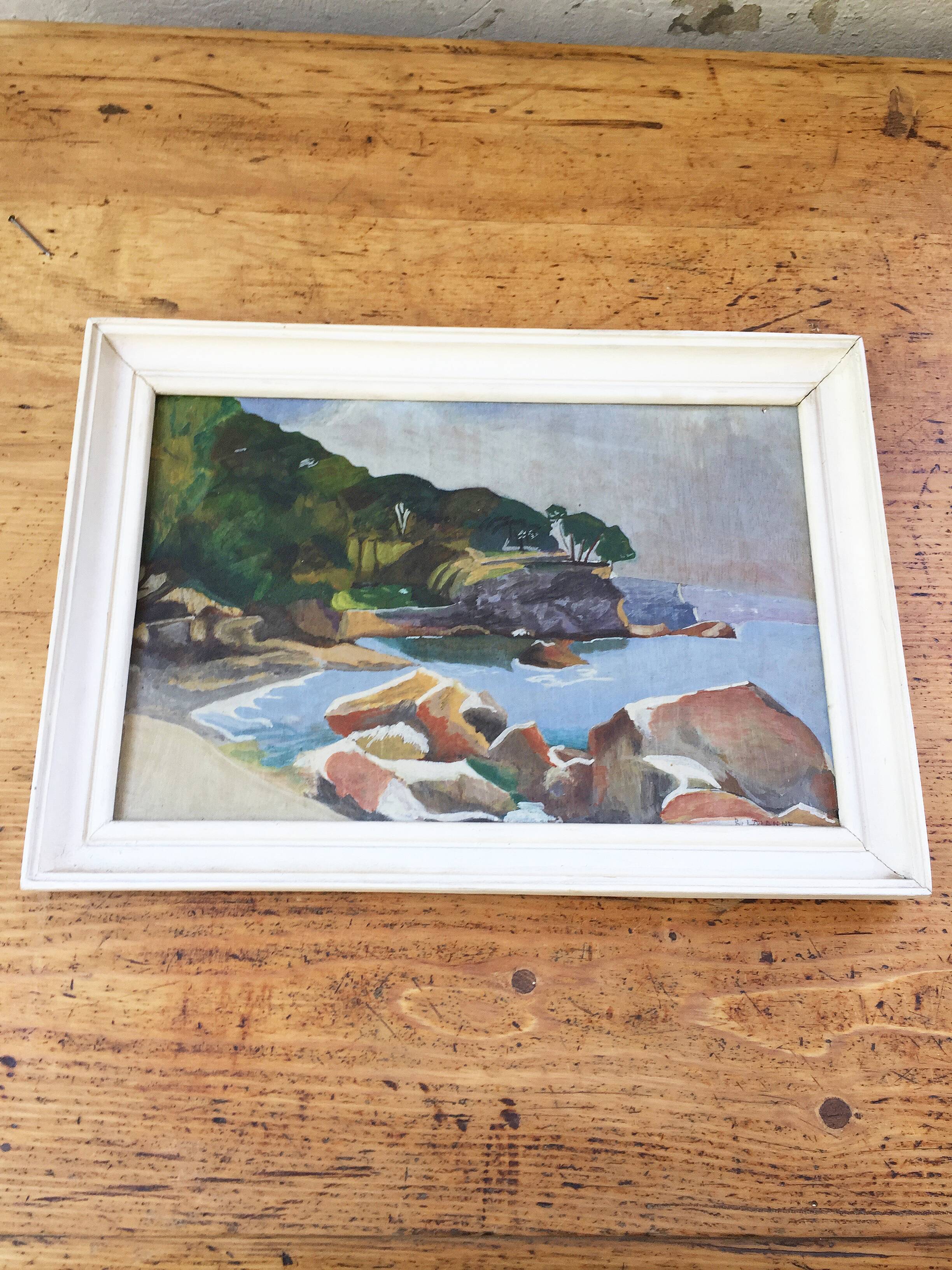 Framed oil painting