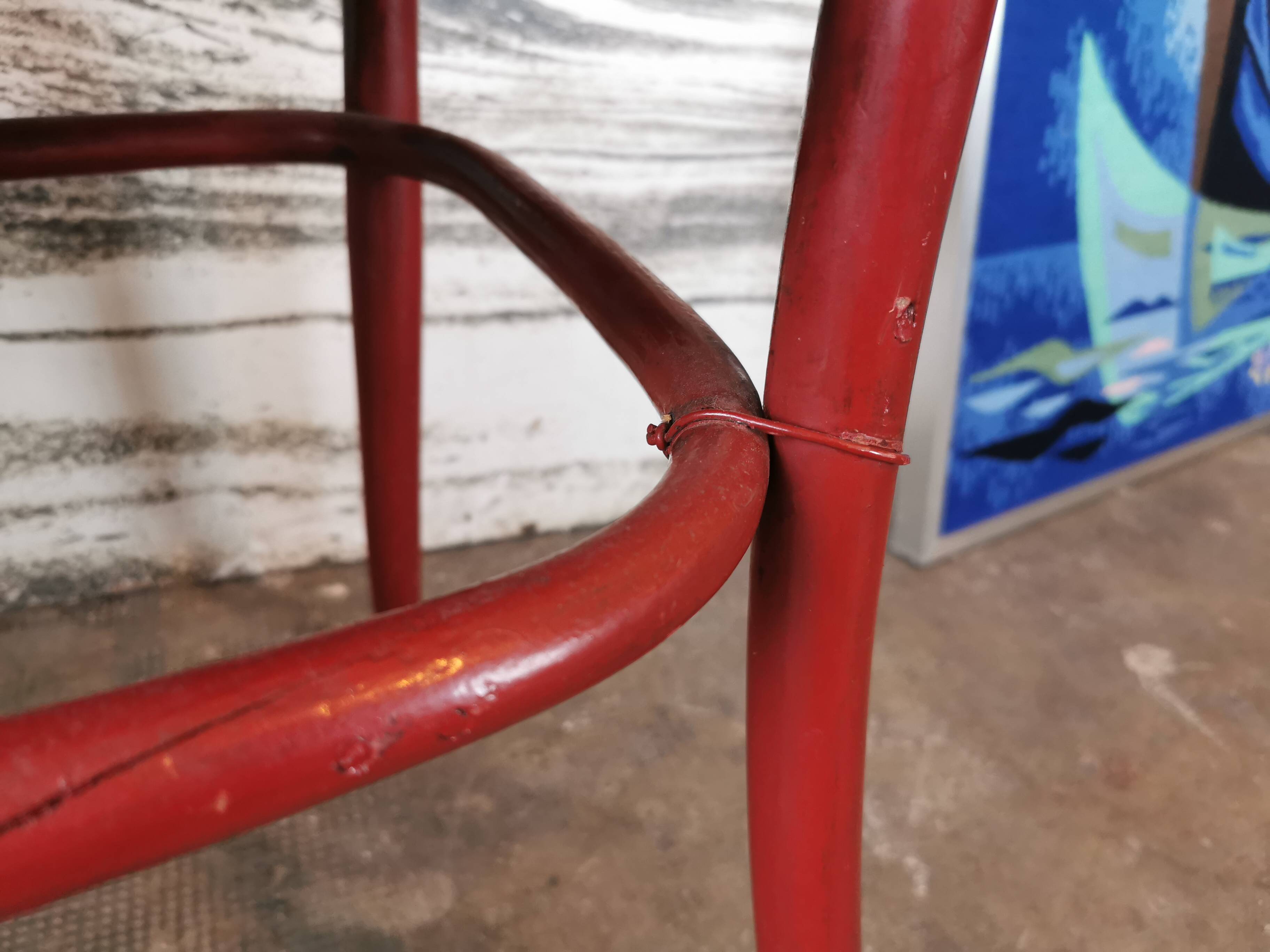 Set of 4 curved wooden bistro chairs Fischel