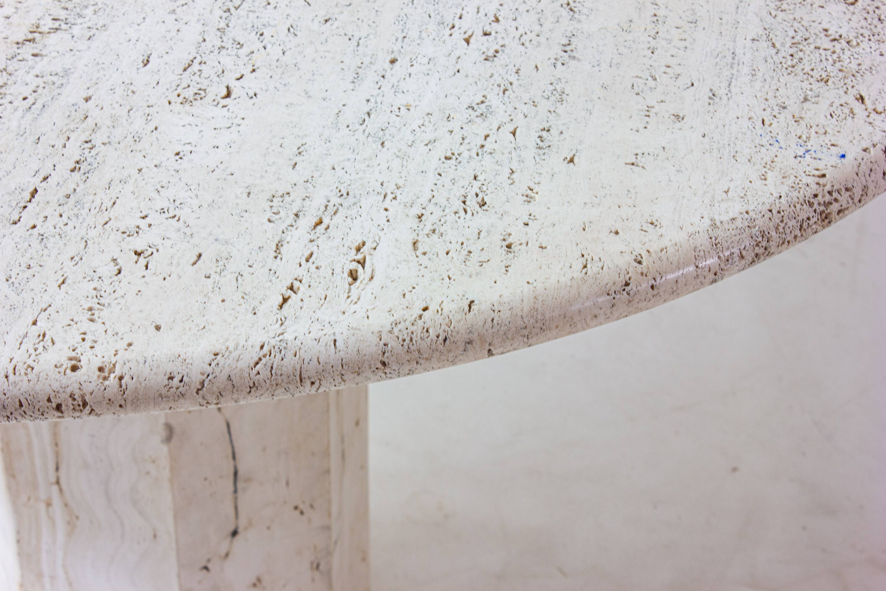 Organic travertine dining table, Italy 1970s