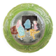 Old slipware plate: couple of peasants