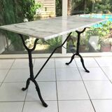Marble and cast iron bistro table