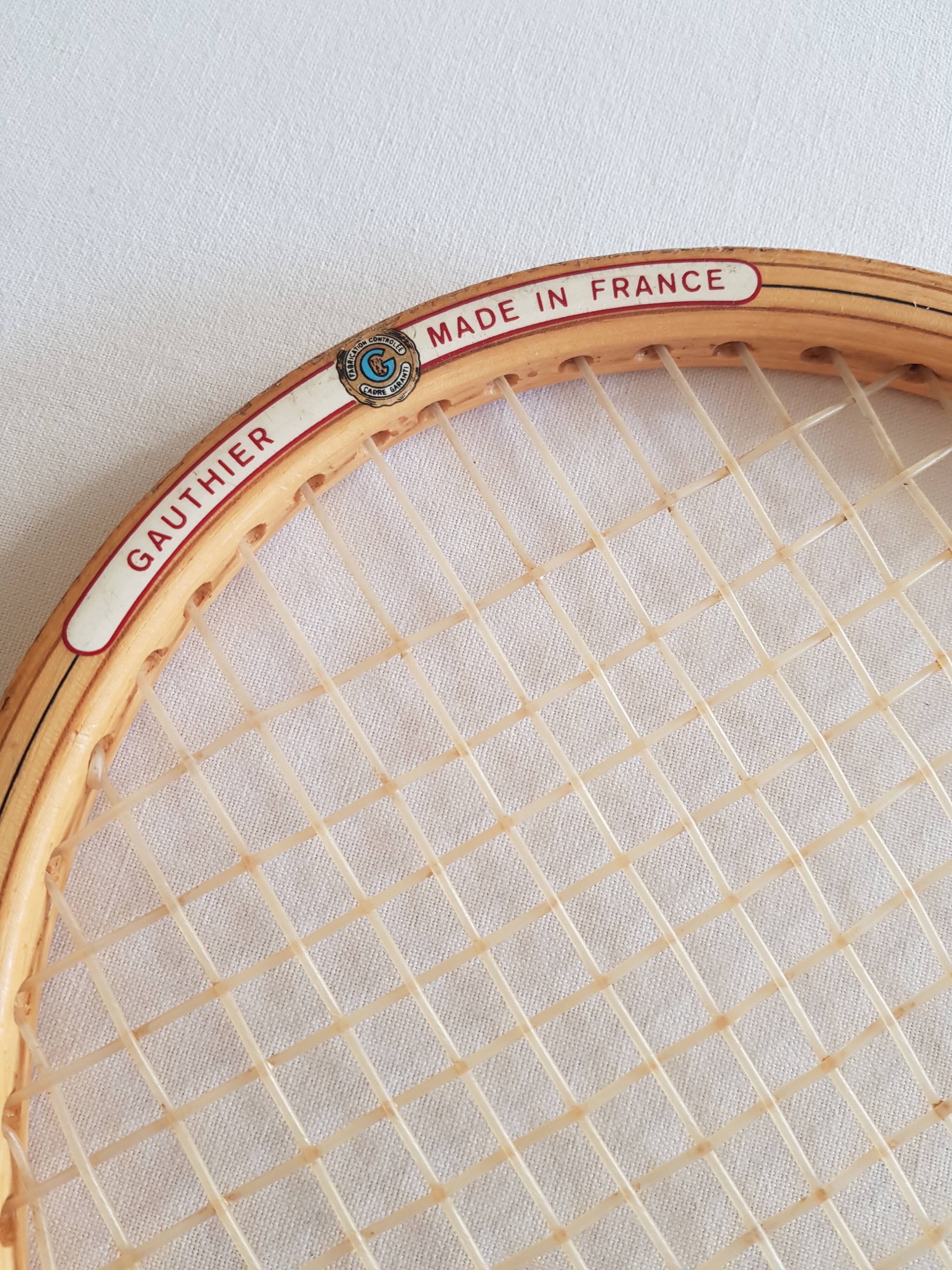 Two vintage collector tennis rackets, "Robert Haillet" and "Team de France"