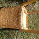 Chaise en bois et osier
