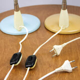 Adjustable Desk Lamp in Sand Painted Metal and Chrome-Plated Spiral Arm, 1970s