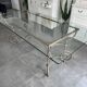 Roche Bobois glass and steel dining table and 6 chairs