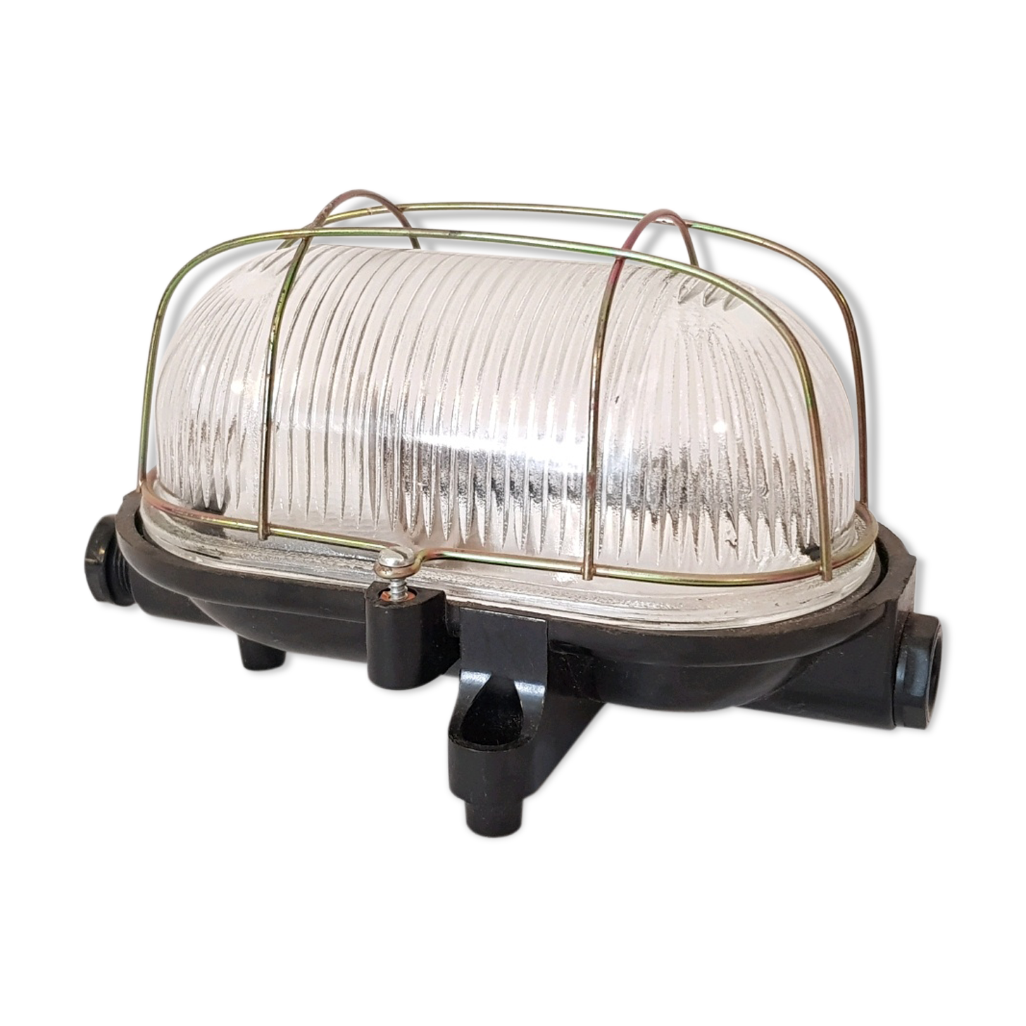 Industrial glass wall sconce