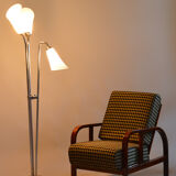 Lampadaire ArtDéco restauré, acier chromé, Tchéquie, années 1930