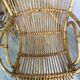 Pair of rattan and bamboo armchairs 50s/60s