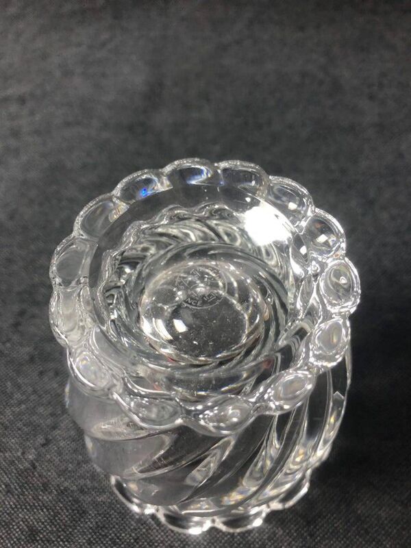 Pot à confiture/pot à moutarde/pot à miel en cristal Baccarat des années 1980 avec couvercle, modèle Bamboo