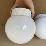 Vintage opaline and ceramic ceiling or wall light