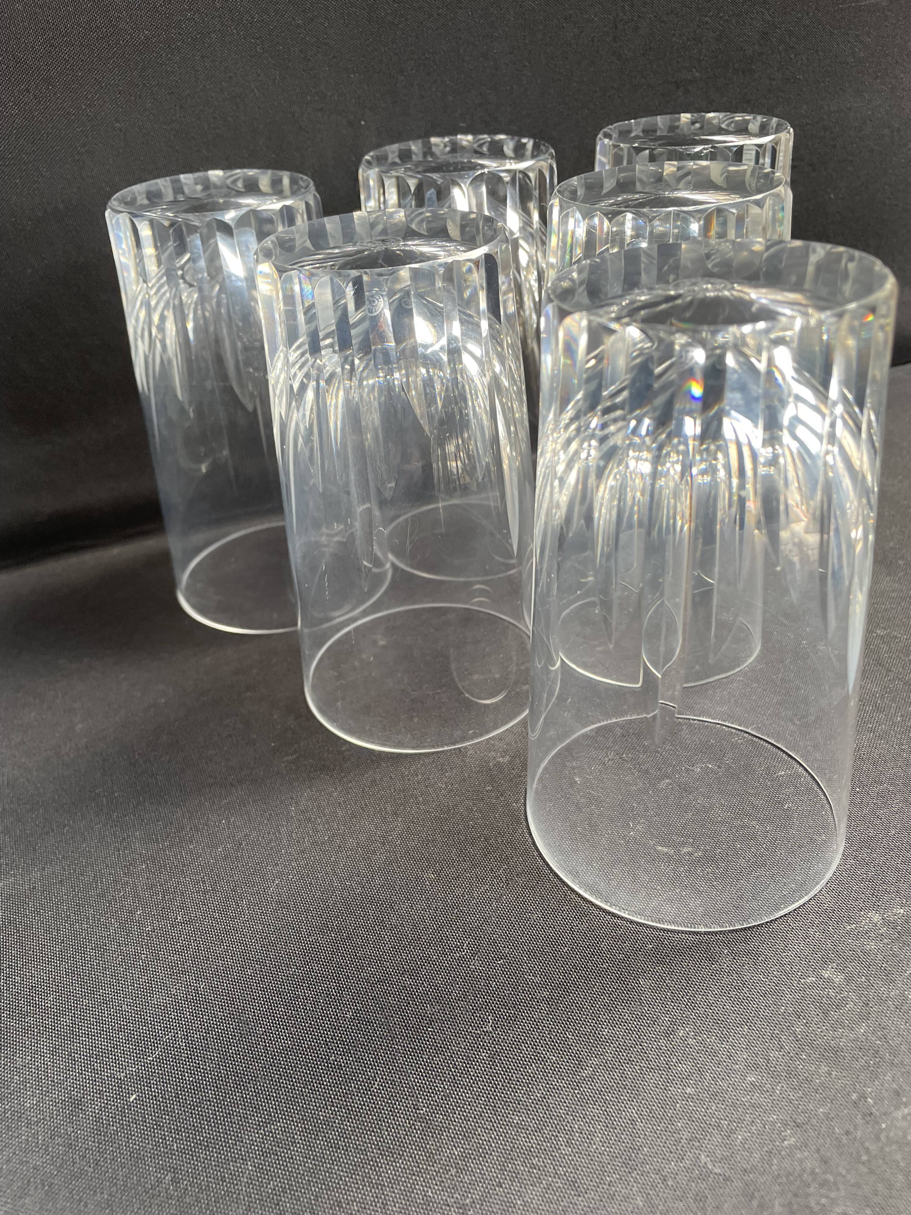 6 Baccarat water cups Spear service