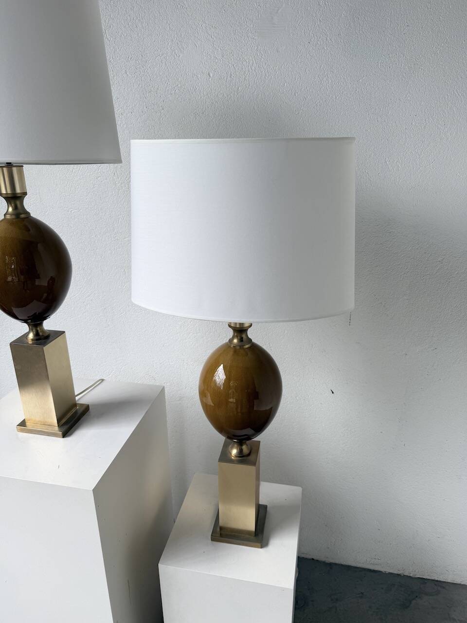 Pair of Philippe Barbier table lamps from the 70s