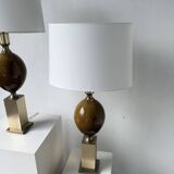 Paire de lampes de table Philippe Barbier années 70