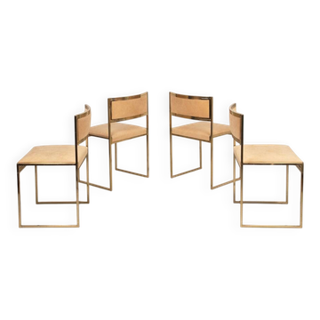 SQ-AL chairs by Willy Rizzo for Maison Willy Rizzo – brass version 1970